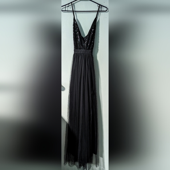 Black Open Back Sequence Dress - Picture 3 of 3